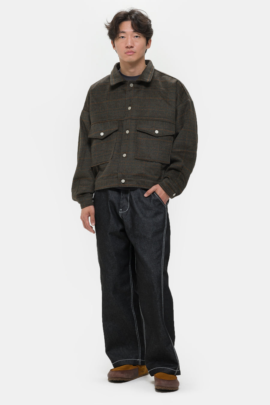 Estudio Niksen Wool Checkered Jacket in Brown - Notre