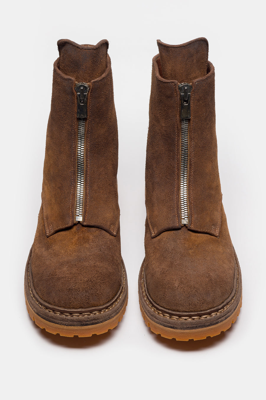 UNDERCOVER Undercover x Nonnative GR06FRV_N Reverse Horse Leather Center Zip Boot in Light Brown - Notre