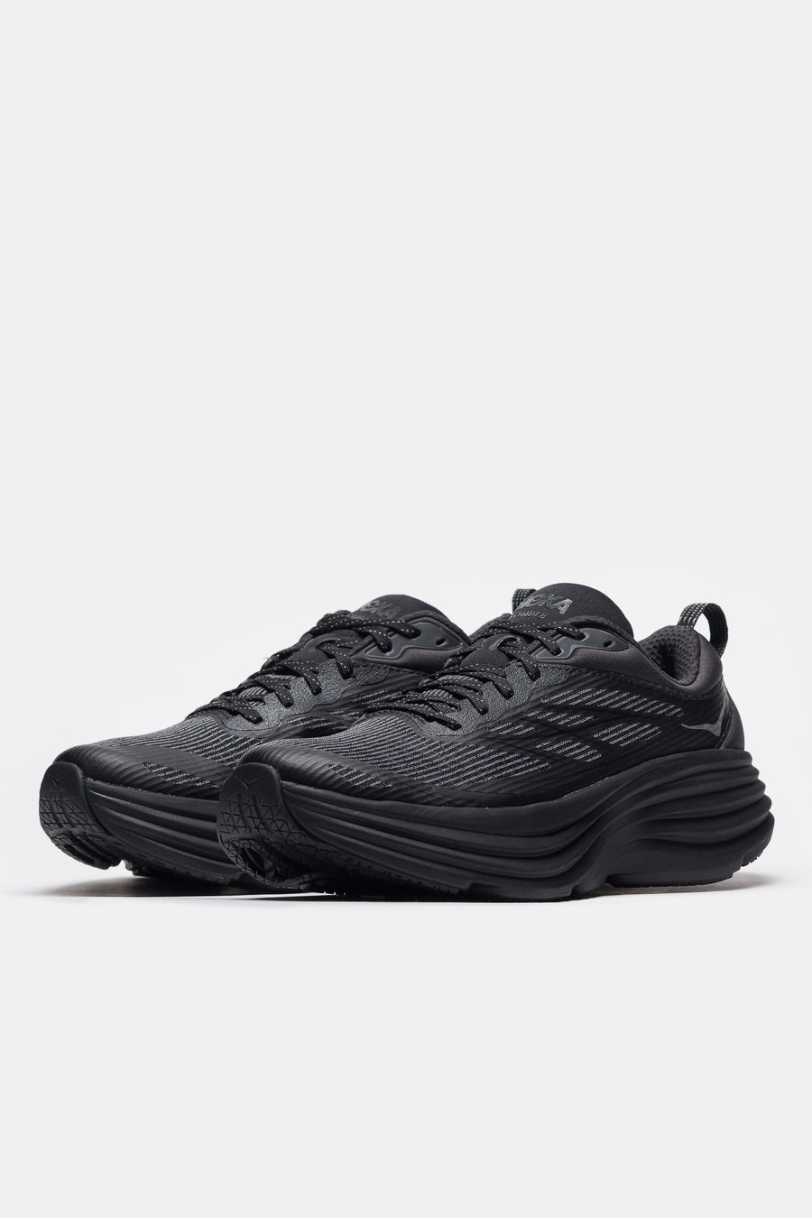 HOKA Bondi 8 TS Caged Sneaker in Black/Black - Notre
