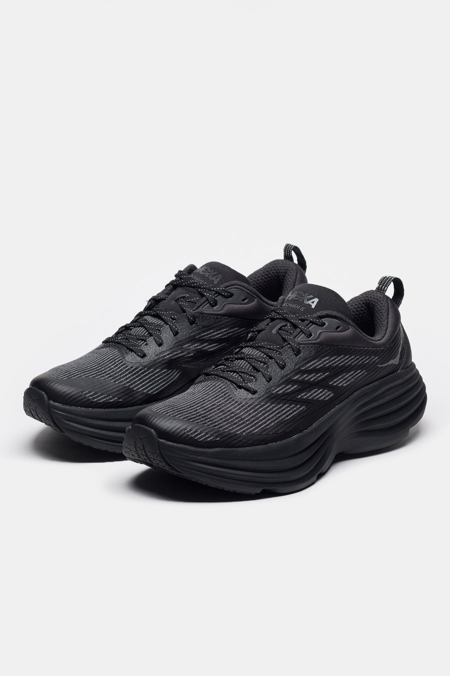 HOKA Bondi 8 TS Caged Sneaker in Black/Black - Notre