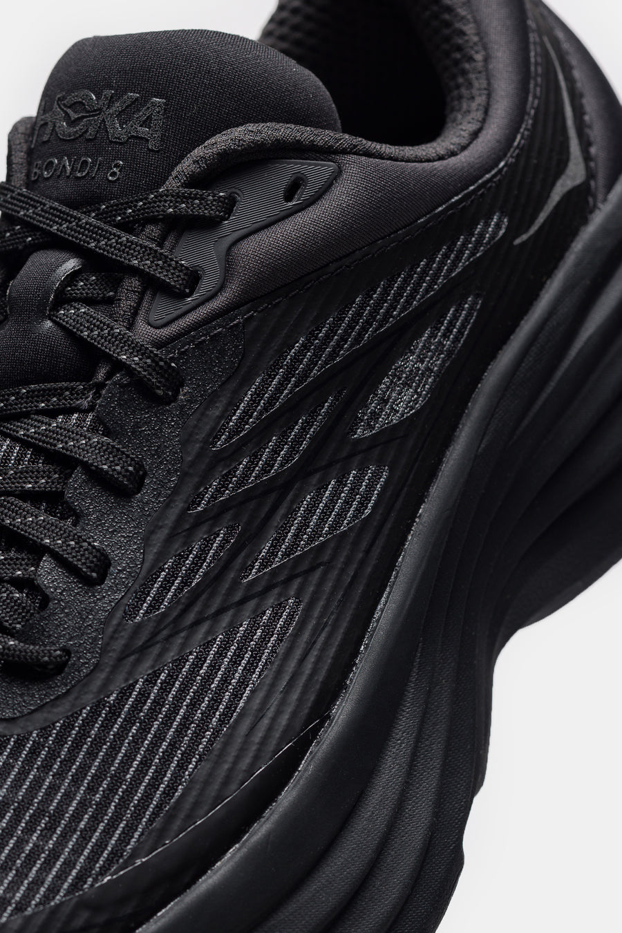 HOKA Bondi 8 TS Caged Sneaker in Black/Black - Notre