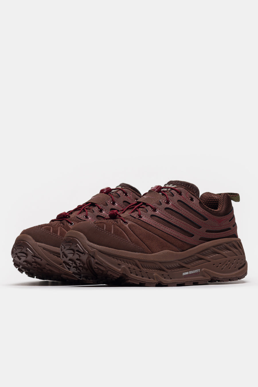 HOKA Stinson Evo OG TP Sneaker in Cold Brew/Varsity Burgundy - Notre