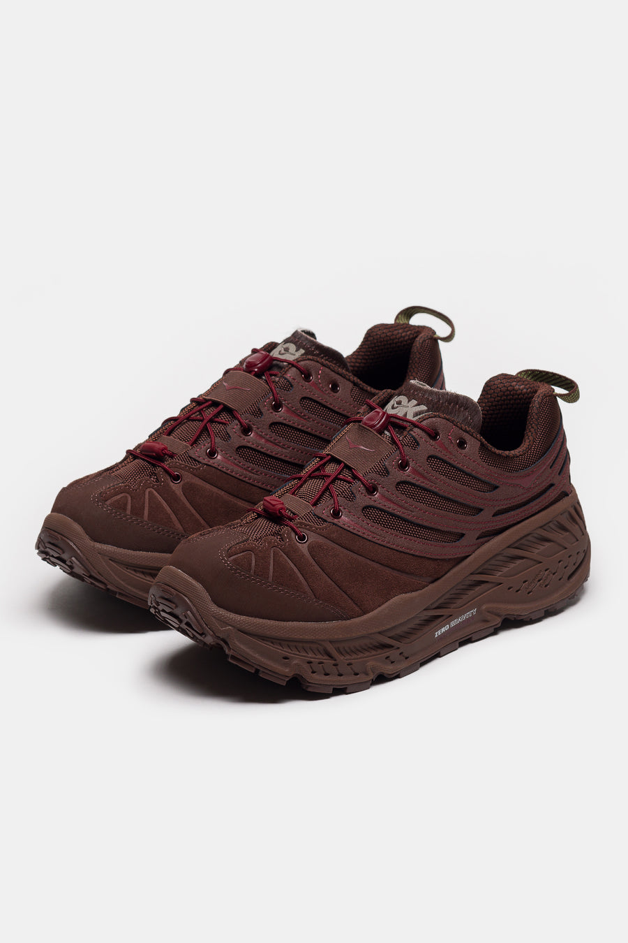 HOKA Stinson Evo OG TP Sneaker in Cold Brew/Varsity Burgundy - Notre