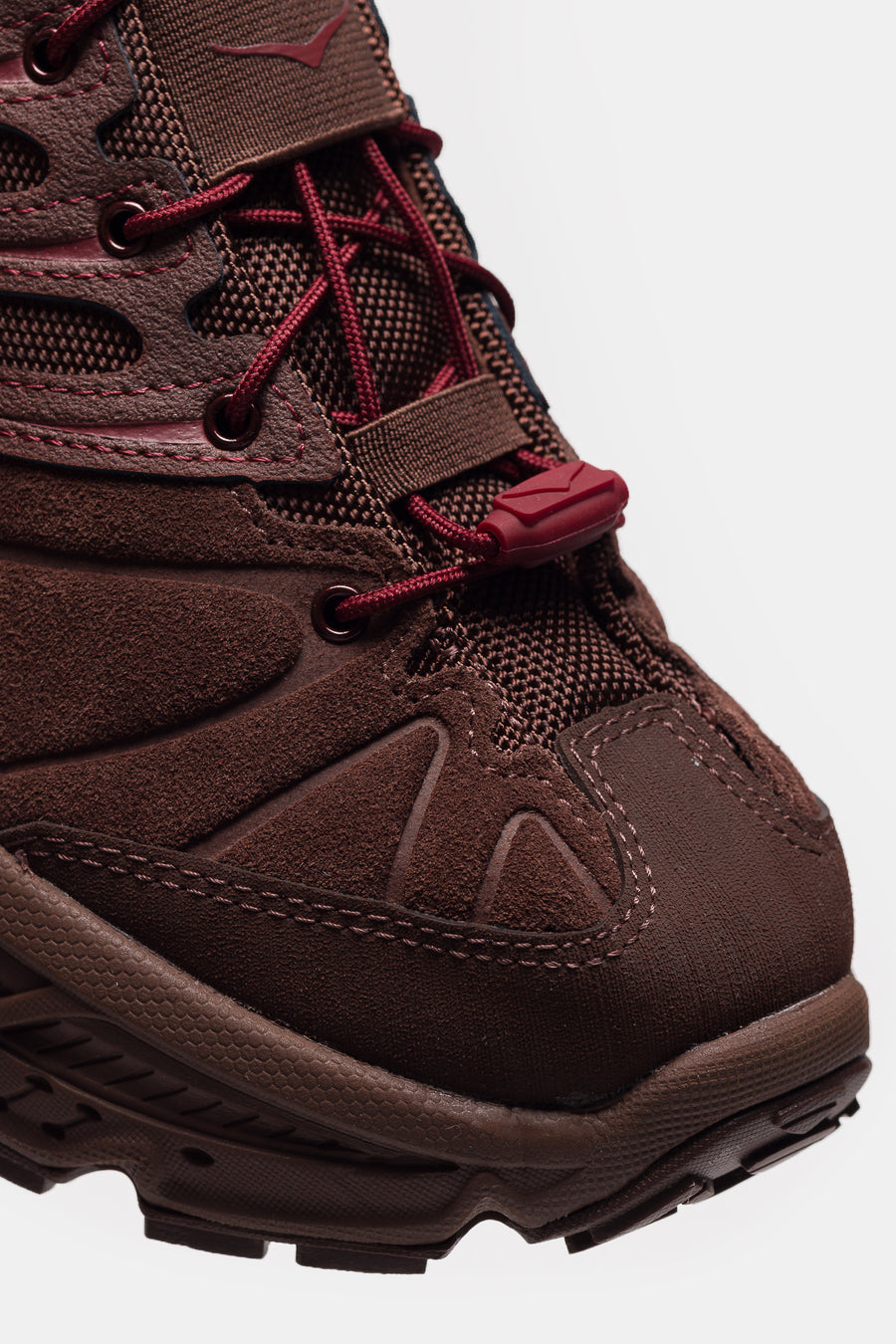 HOKA Stinson Evo OG TP Sneaker in Cold Brew/Varsity Burgundy - Notre