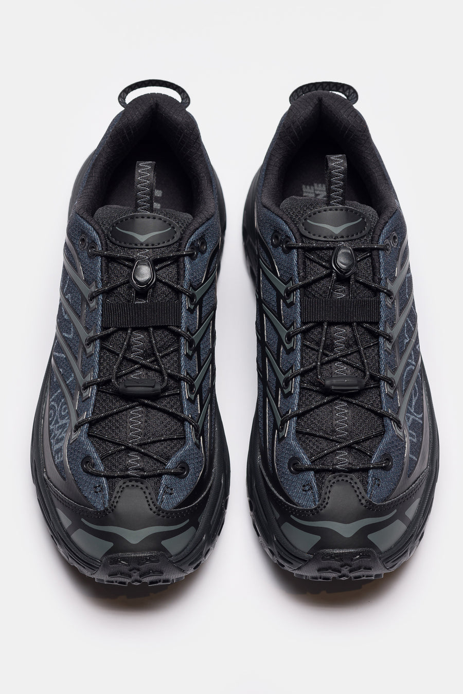 HOKA Mafate Three2 Wordmark Sneaker in Black/Outer Orbit - Notre