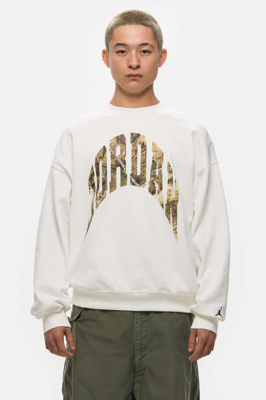 Jordan Realtree Crewneck Sweatshirt in Sail/Black - Notre