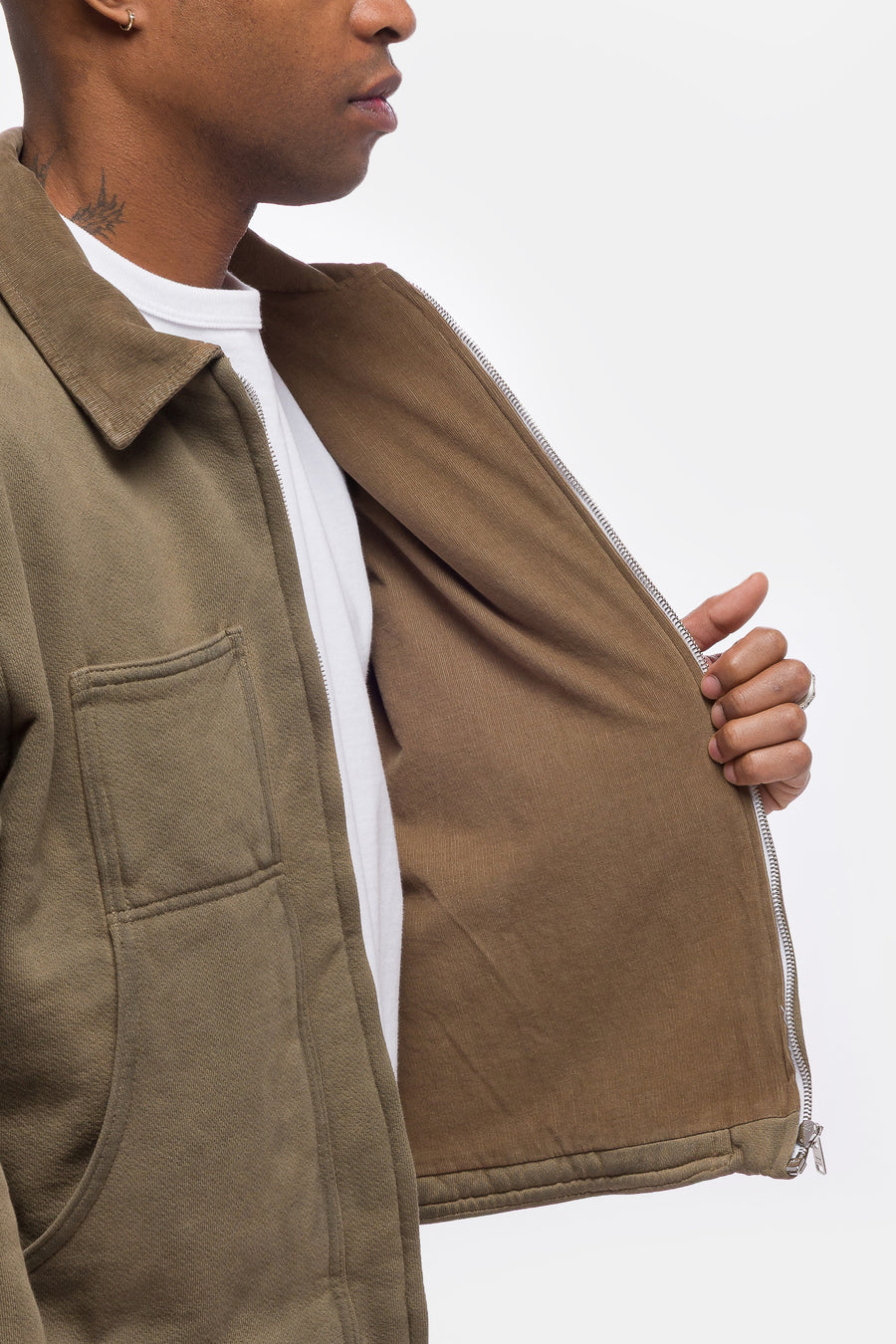 Les Tien Heavyweight Utility Jacket in Aloe Oil - Notre