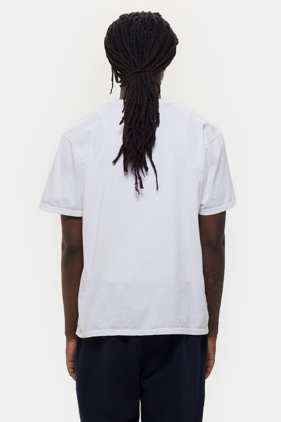 Les Tien Lightweight Binded Neck T-Shirt in White - Notre