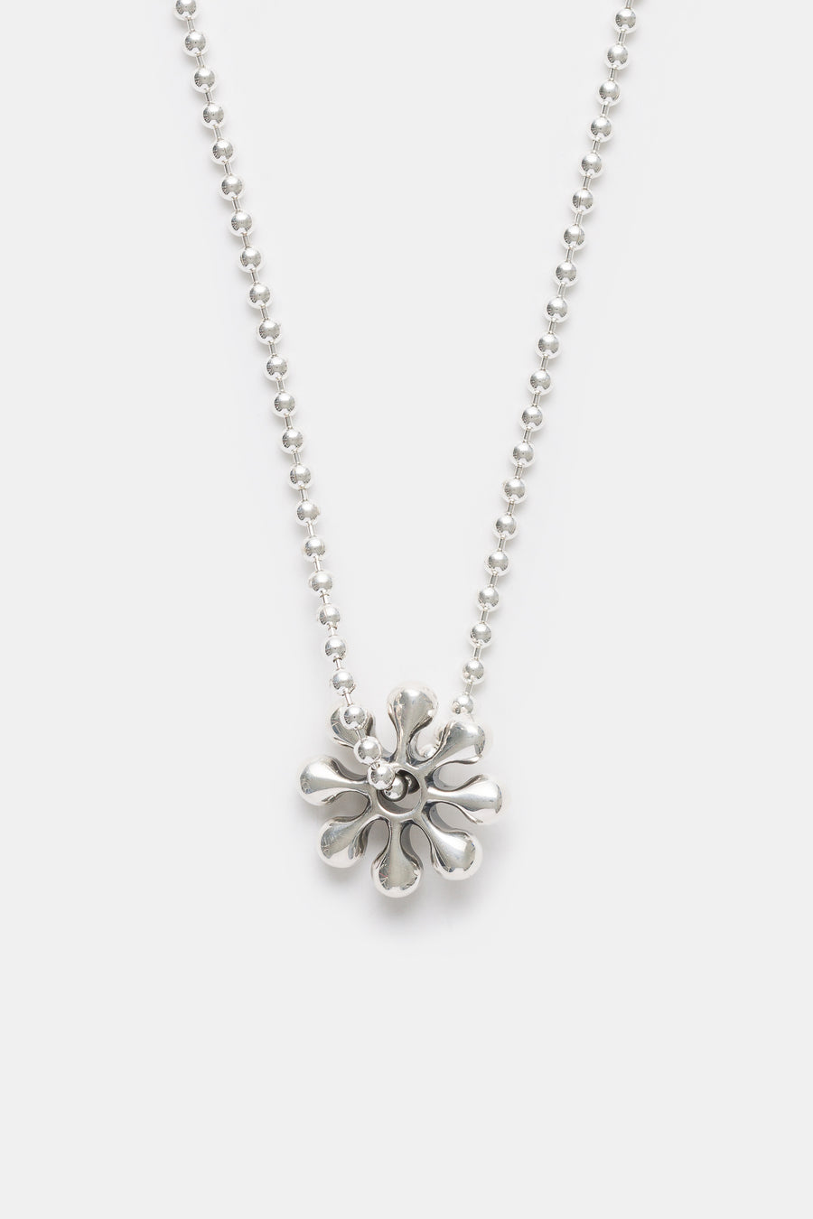 MAPLE Orbit Pendant and Ball Chain Necklace in Silver - Notre