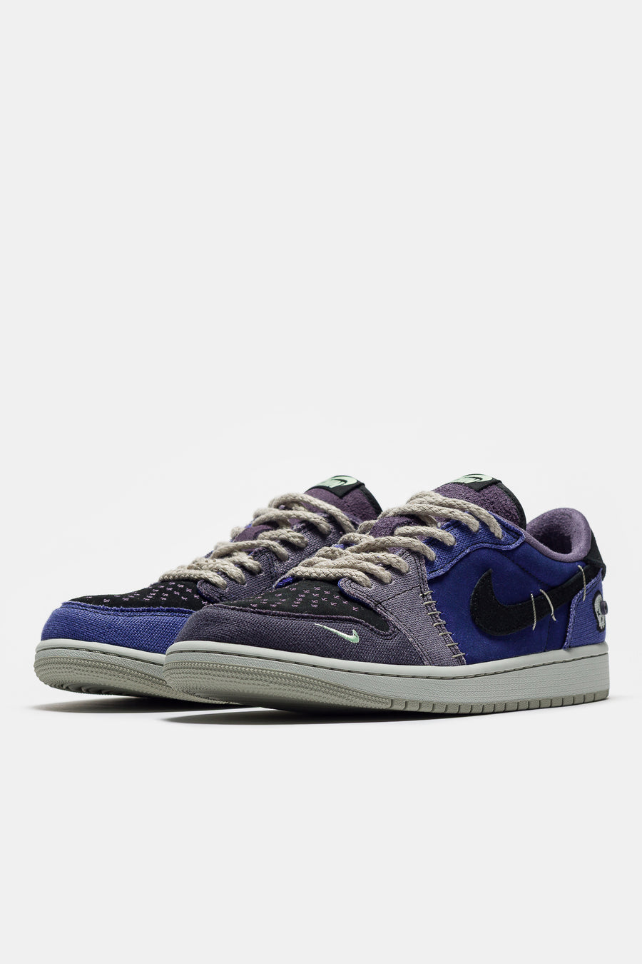 Jordan Air Jordan 1 Retro Low Sneaker in Regency Purple/Vapor Green/Black - Notre