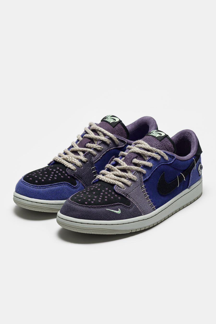 Jordan Air Jordan 1 Retro Low Sneaker in Regency Purple/Vapor Green/Black - Notre