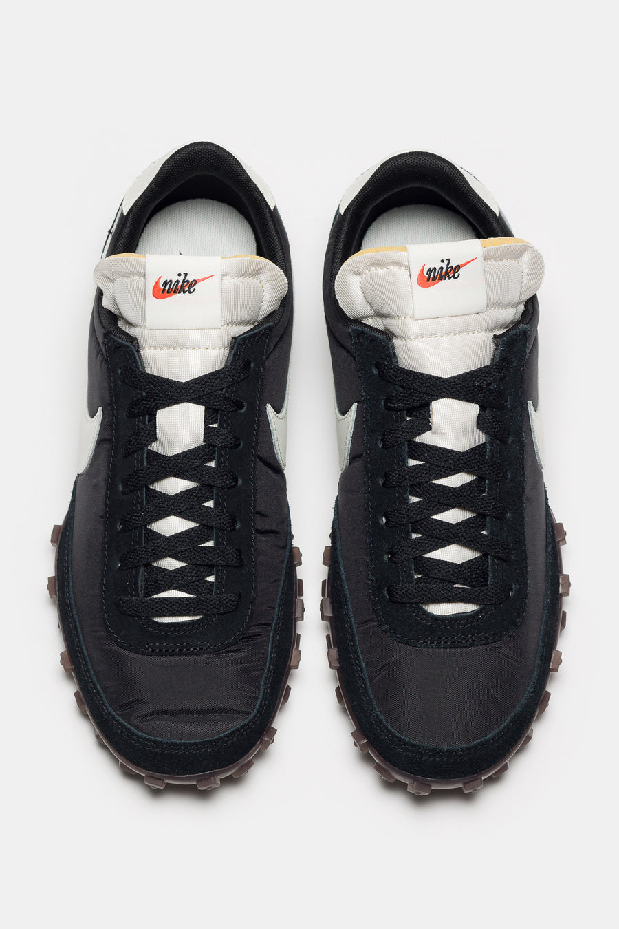 Nike Waffle Racer Sneaker in Black/Sail/Coconut Milk/Gum Dark Brown - Notre