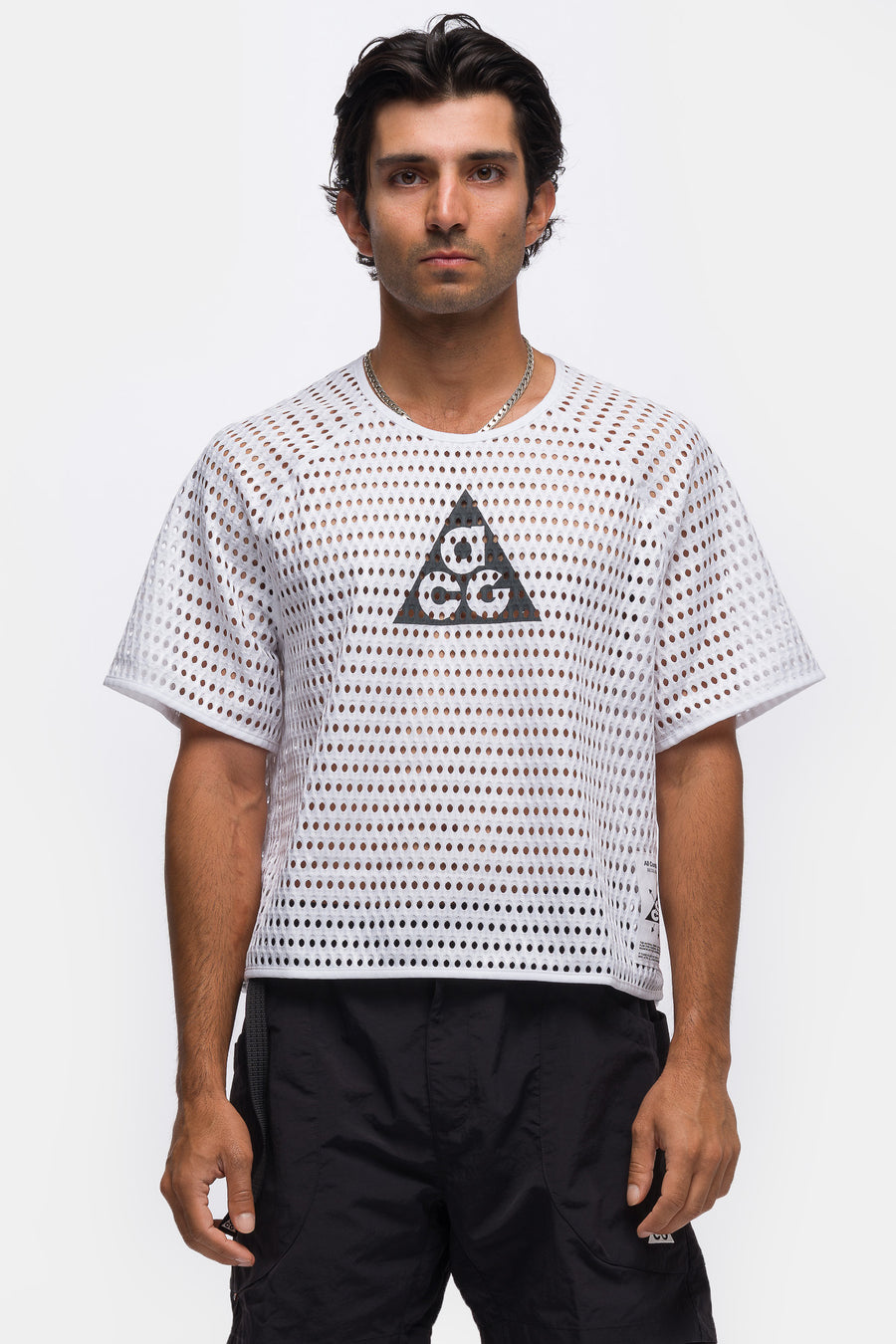ACG Radical AirFlow Short-Sleeve Trail Running Top in White/Anthracite