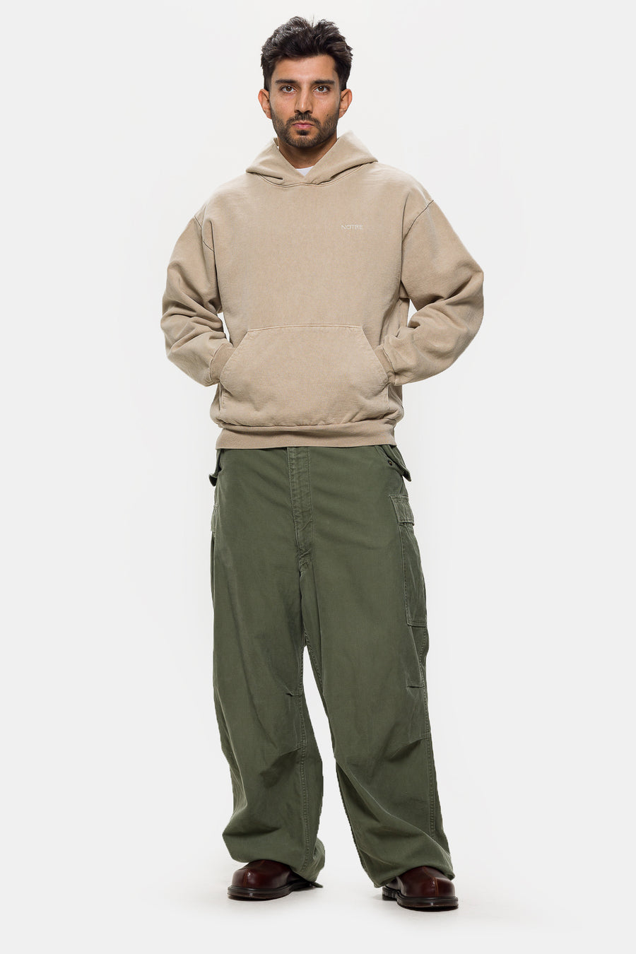 Notre Notre Logo Hoodie in Mushroom - Notre
