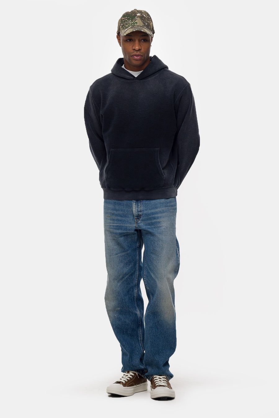 Notre Reverse French Terry Hoodie in Black - Notre