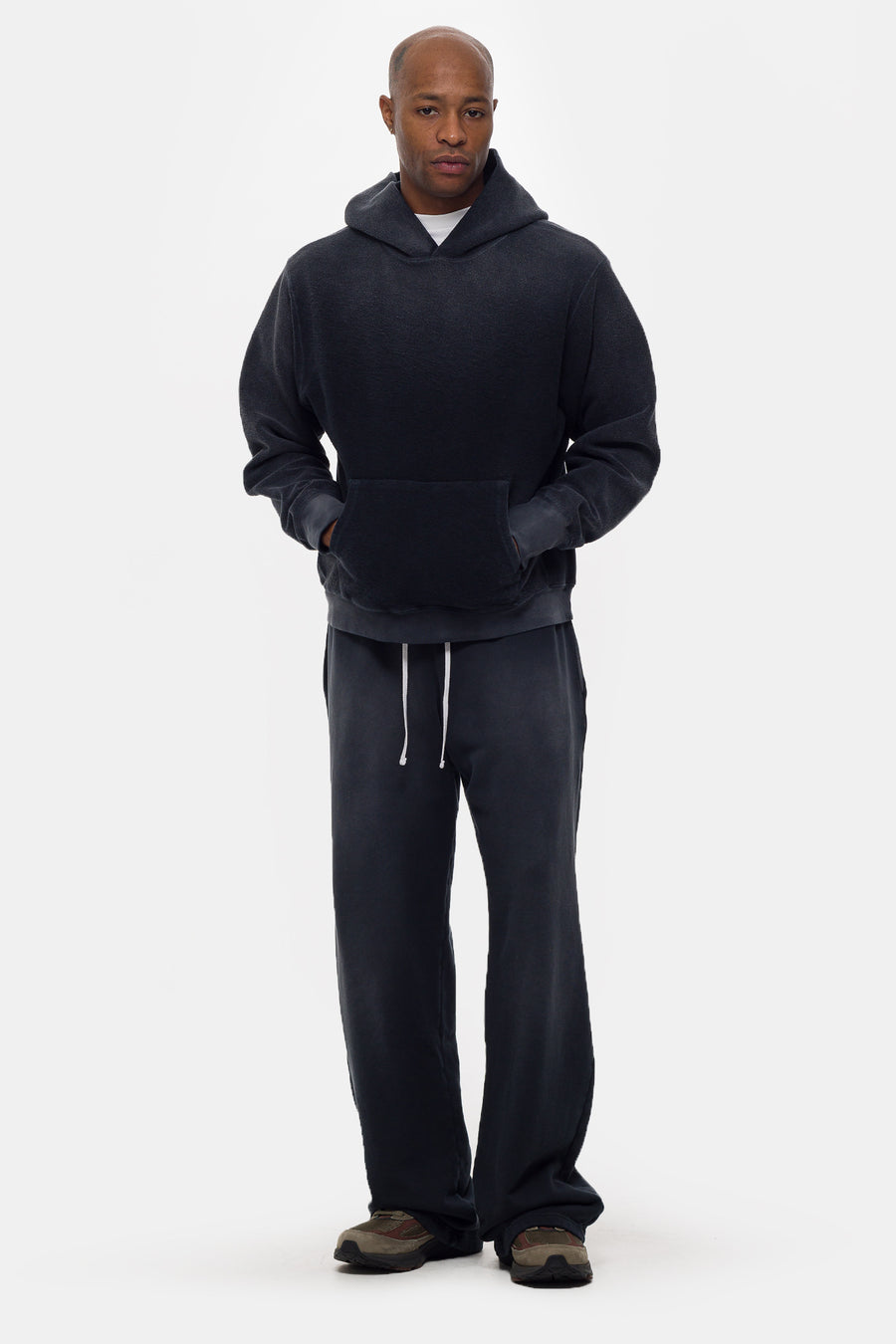 Notre Washed Baggy Sweatpant in Black - Notre