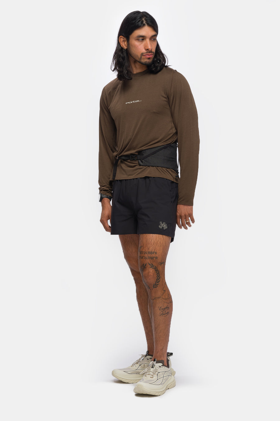 Portal Lateral Peak LS T-Shirt in Slate Black - Notre