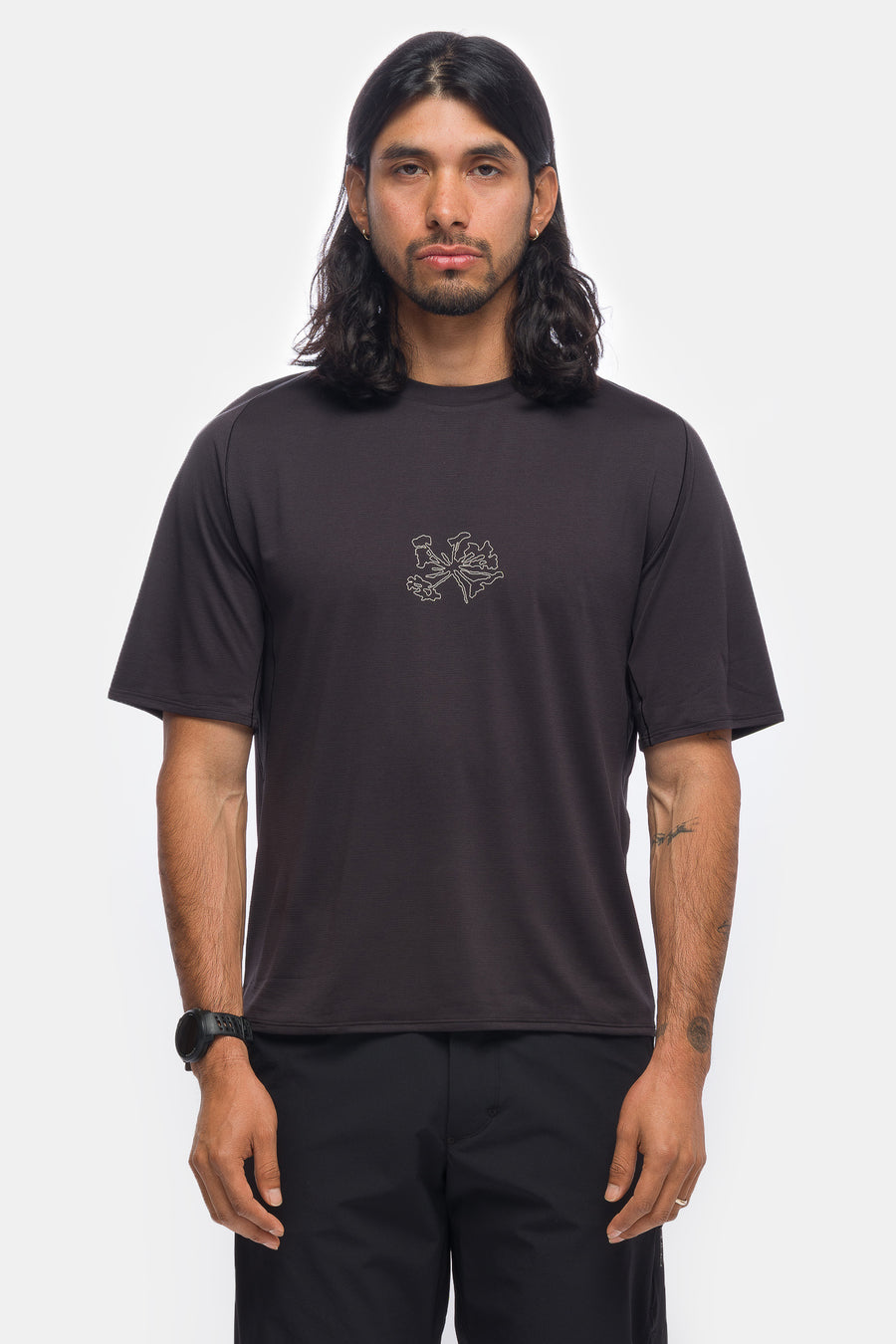 Portal Lateral Peak SS T-Shirt in Black Beauty - Notre