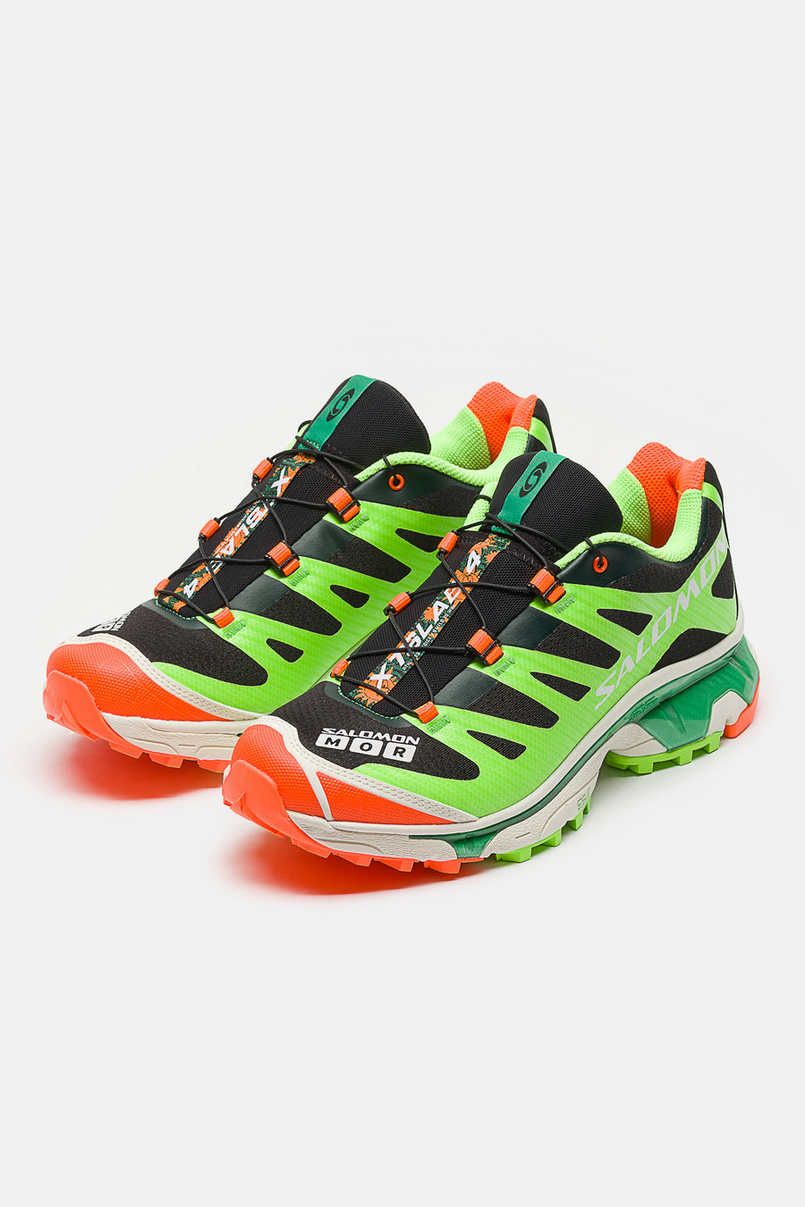 SALOMON ADVANCED Feid XT-4 OG Ferxxocalipsis Sneaker in Black/Green Gecko/Shocking Orange - Notre