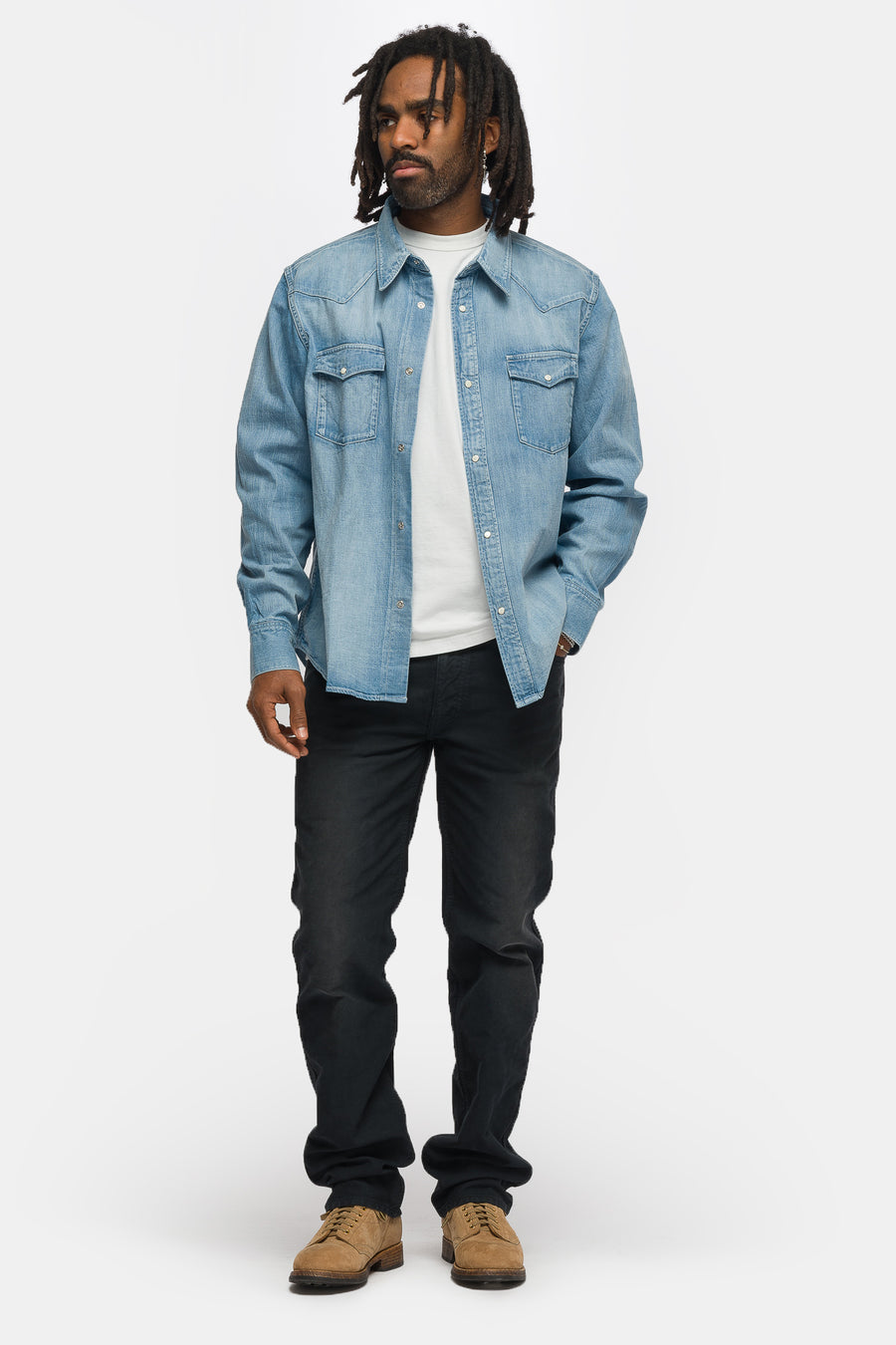 visvim Social Sculpture DMGD Shirt in Light Indigo - Notre