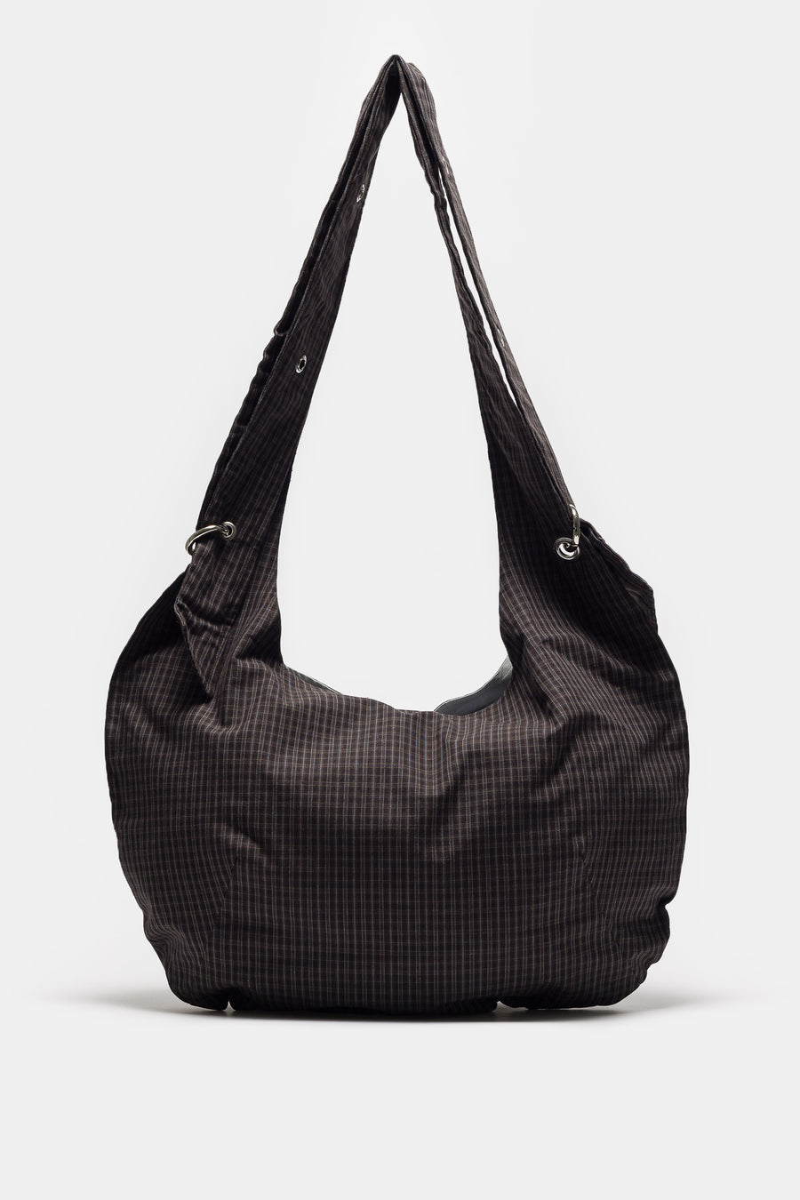 mfpen Eyelet Shoulder Bag in Dark Linen Check - Notre