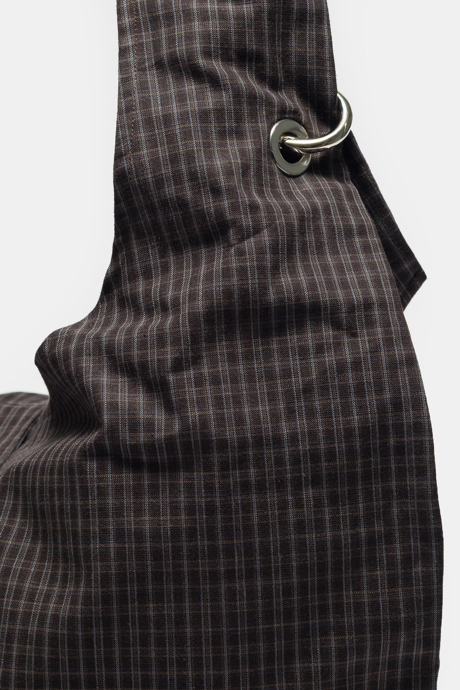 mfpen Eyelet Shoulder Bag in Dark Linen Check - Notre