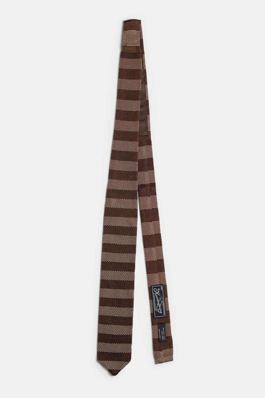 mfpen Formal Tie in Brown Candy Stripe - Notre