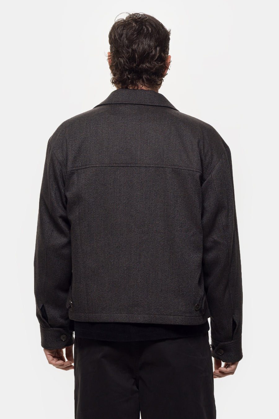 mfpen Mail Jacket in Brown Melange Stripe - Notre