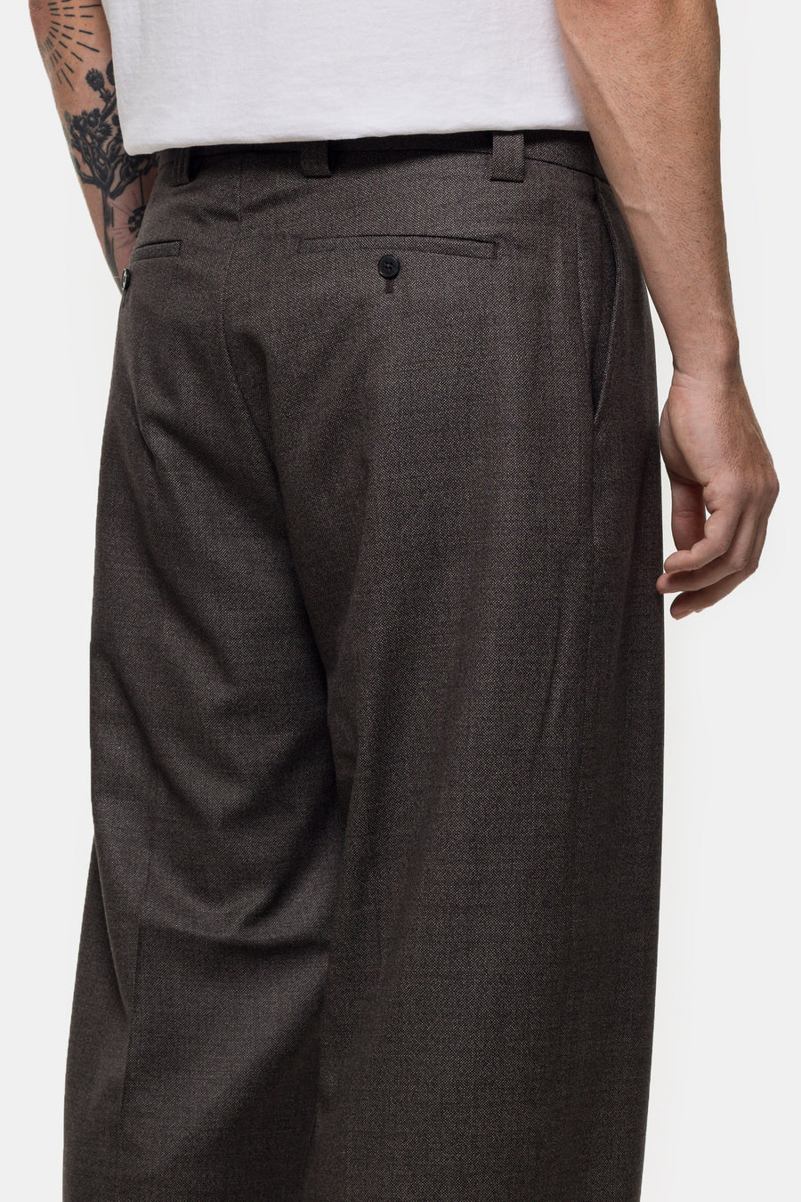 mfpen Service Trouser in Warm Grey Twist Wool - Notre